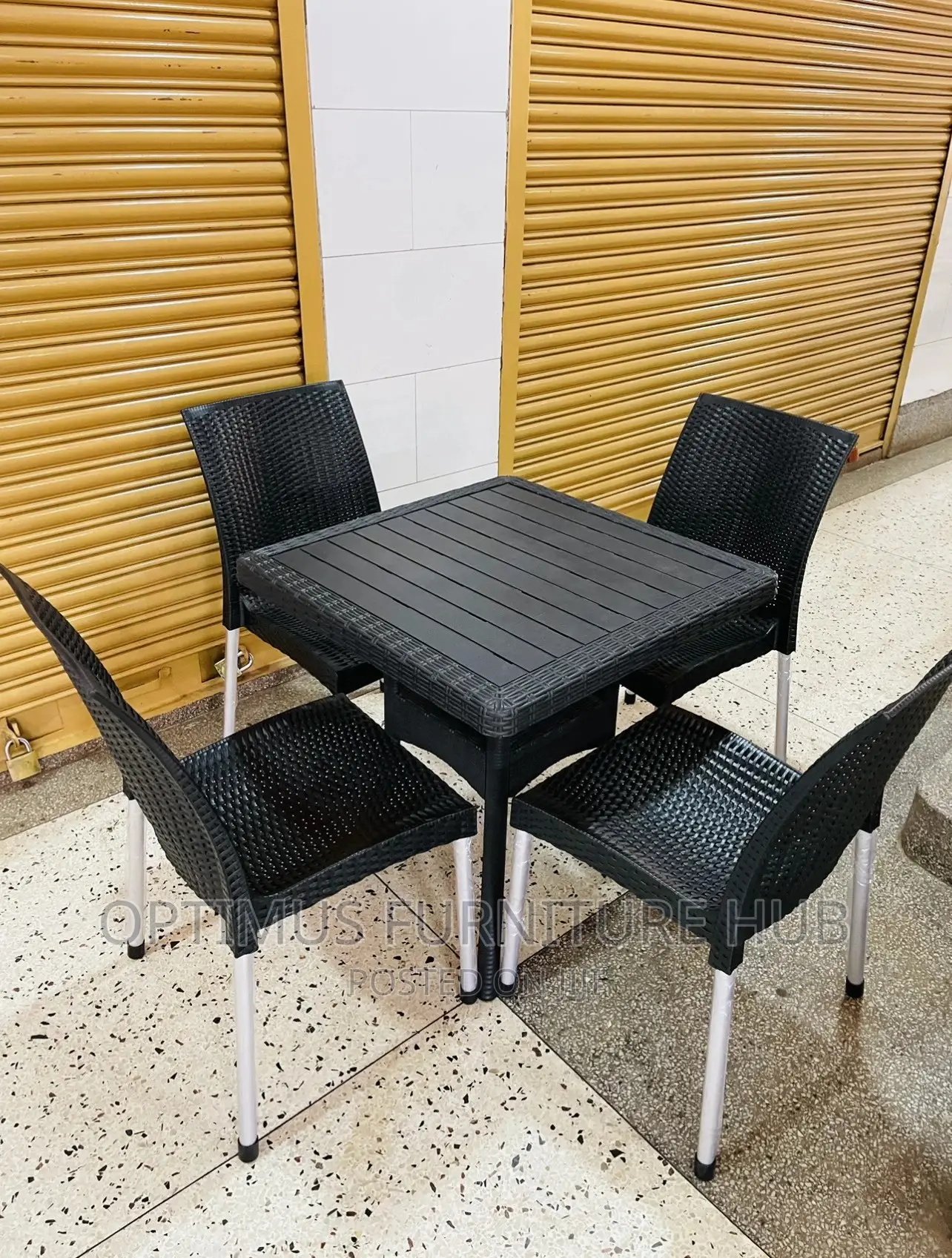 Black Chairs and Table