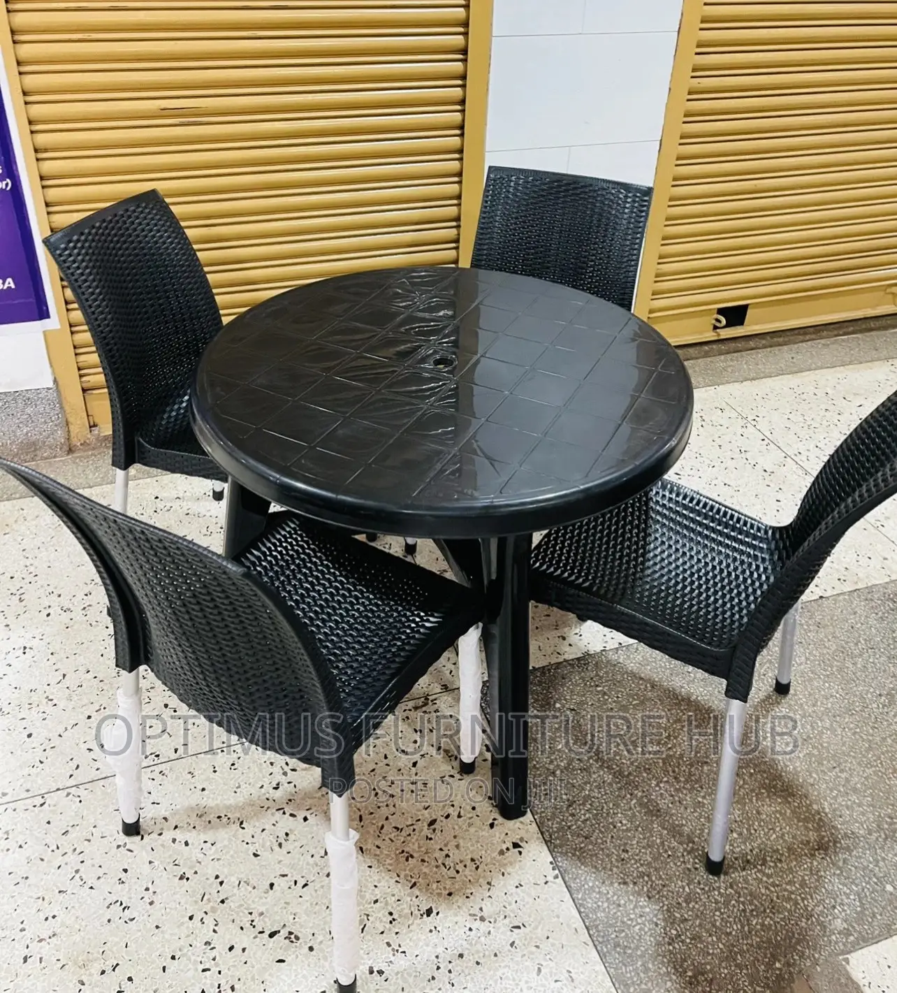 Round Table and Armless Chairs