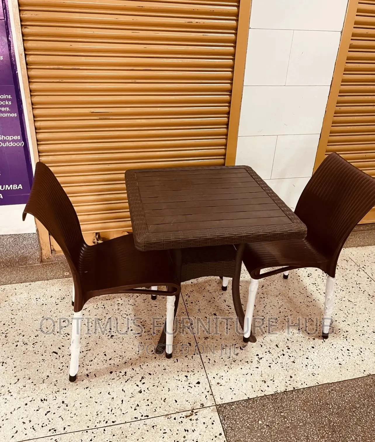 Brown Square Table and Chairs