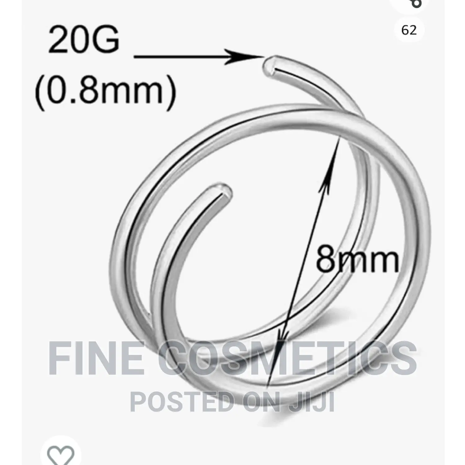 Double Nose Ring For Single Piercing Nose Hoop Twist Hoop.