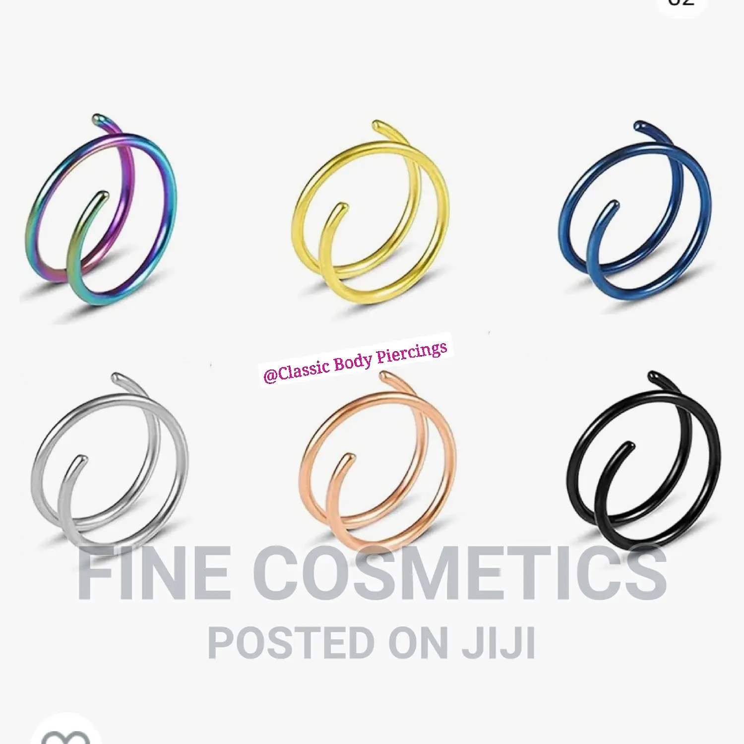 Double Nose Ring For Single Piercing Nose Hoop Twist Hoop.
