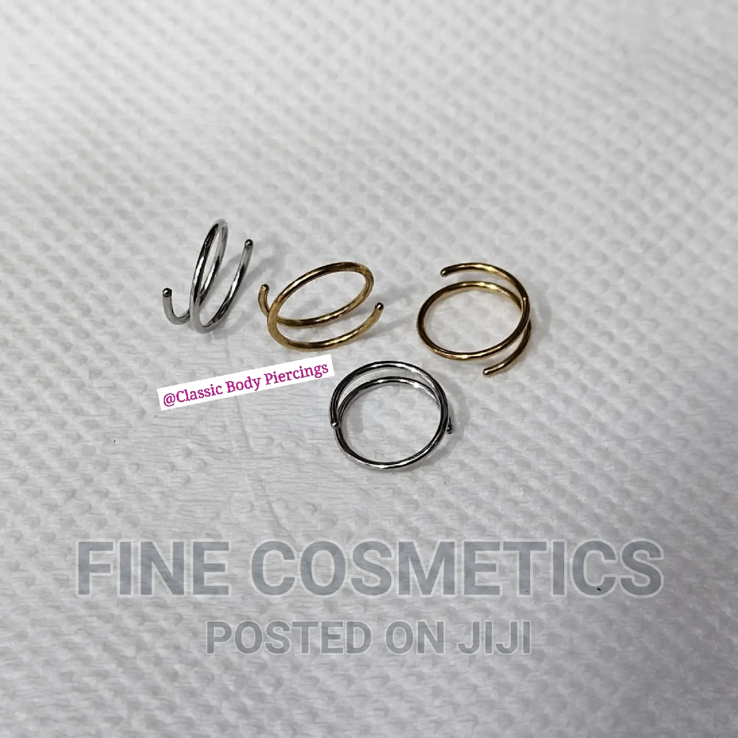 Double Nose Ring For Single Piercing Nose Hoop Twist Hoop.