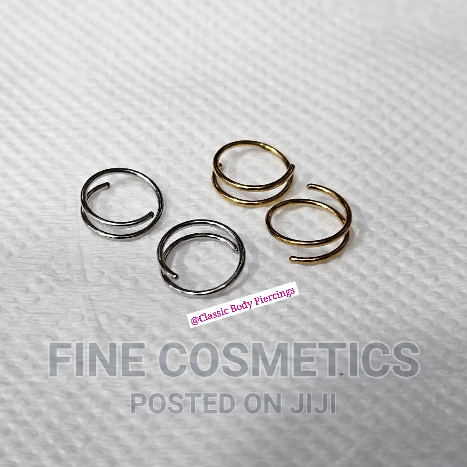 Double Nose Ring For Single Piercing Nose Hoop Twist Hoop.