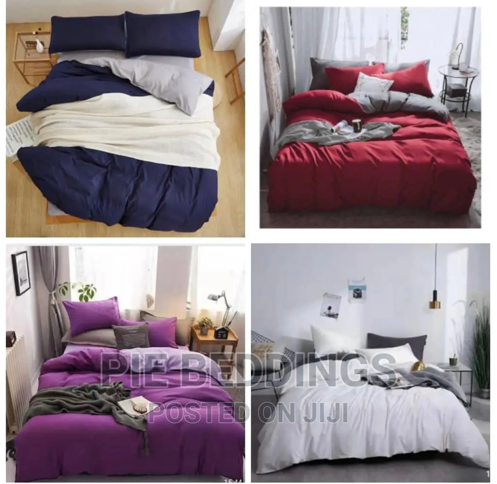 New Plain Duvet Covers With Double Colors and 4 Pillow Cases