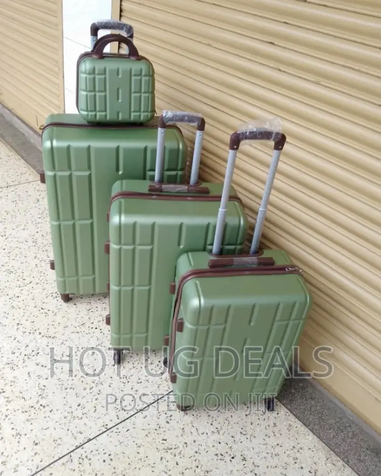 4 Wheel Waterproof Plastic Travel Suitcase Fashion Bag-Green