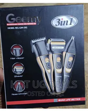 Geemy 3in1 Rechargeable Shaver Trimmer Hair Clipper- Black