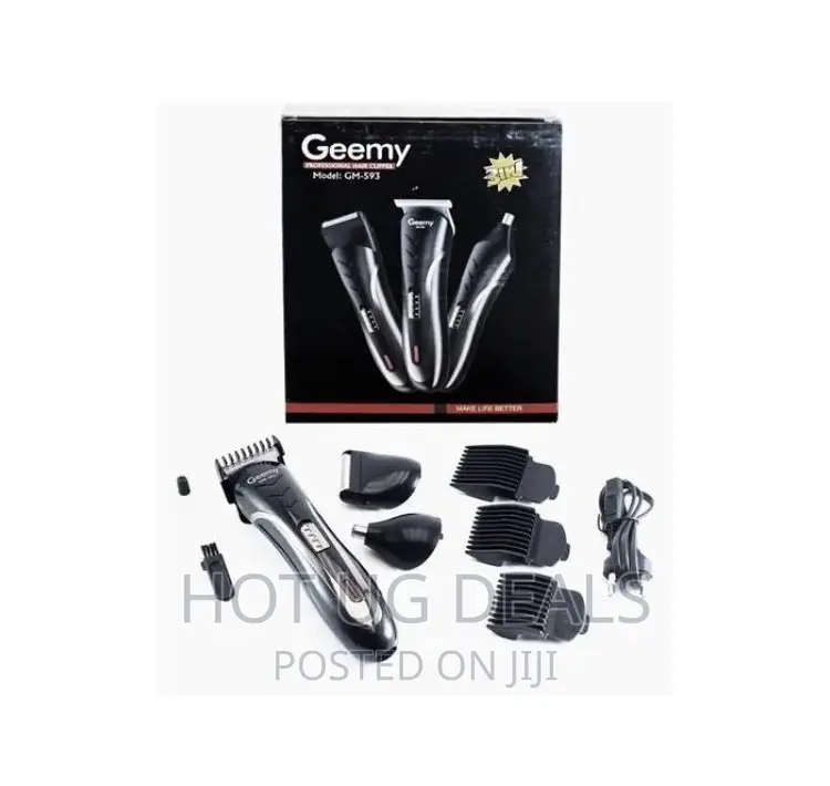 Geemy 3 in 1 Rechargeable Hair Trimmer Set - Grey, Gold