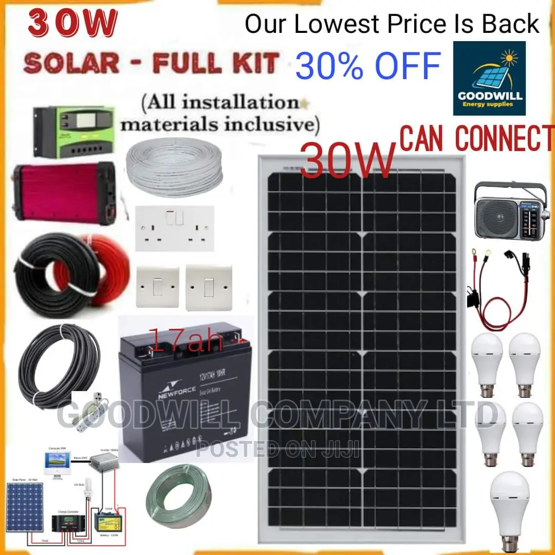 30w Solar System Full Kit / 30watts Solar Kit
