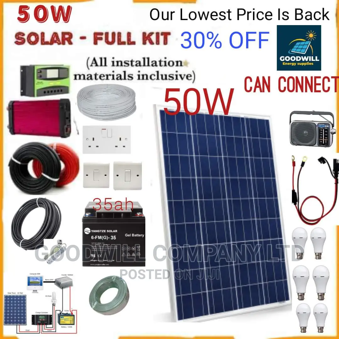 50w Solar System Full Kit / 50watts Solar Kit