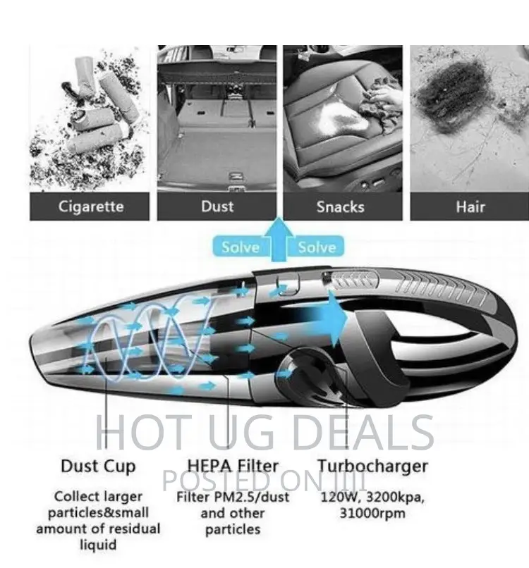 Rechargeable Cordless Wet And Dry Vacuum Cleaner- Grey/Black