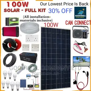 100w Solar System Full Kit / 100watts Solar Kit