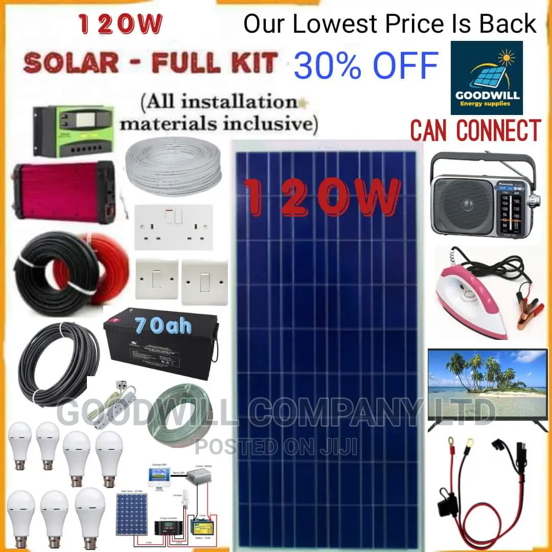 120w Solar System Full Kit / 120watts Solar Kit