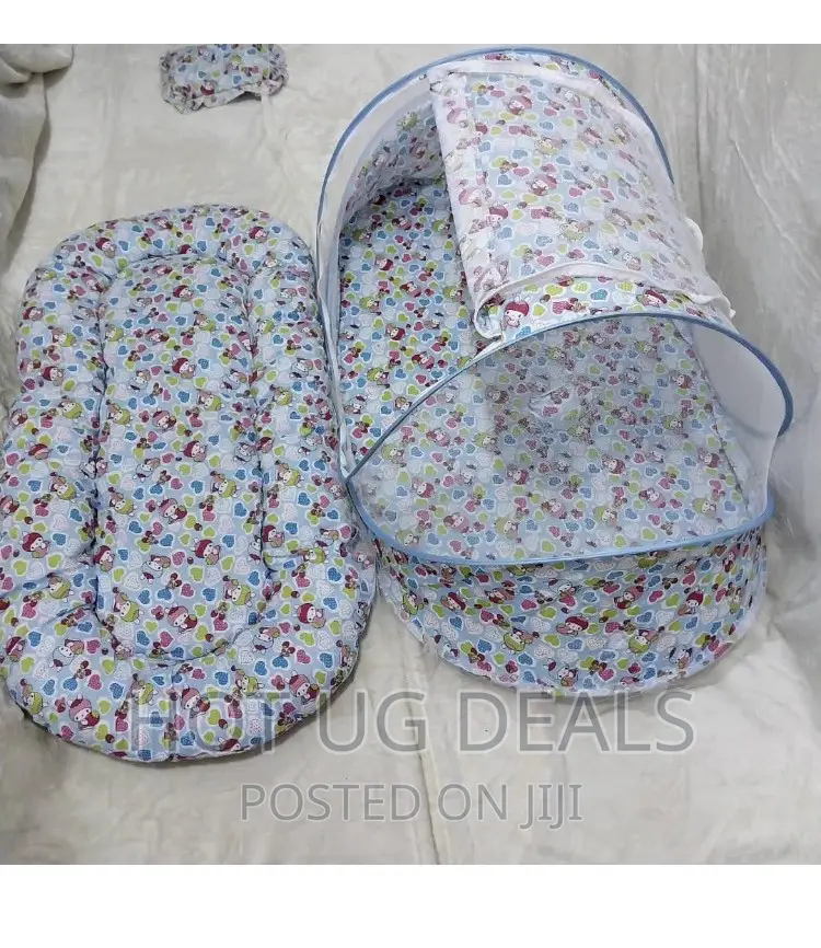 3pcs Foldable Baby Mosquito Net, Pillow Mattress-Multi Color