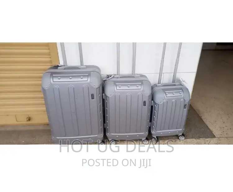 Large Size 4-Wheel Spinner Travel Suitcase Bag- Silver Grey