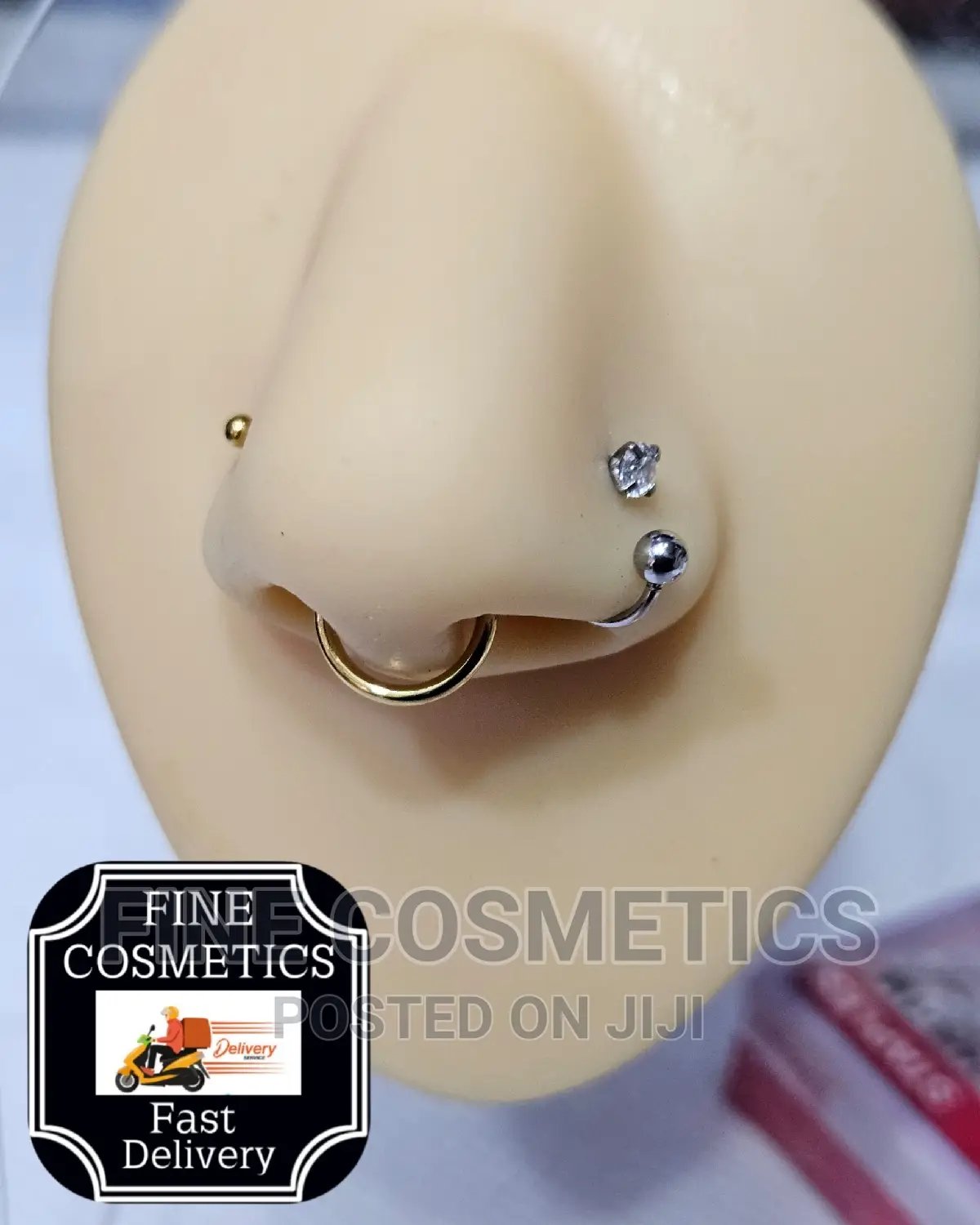 Crystal Nose Ring + Ball Hoop-sparkly Funcy Nosering Jewelry