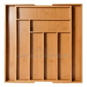 Adjustable and Extendable Bamboo Cutlery Organiser