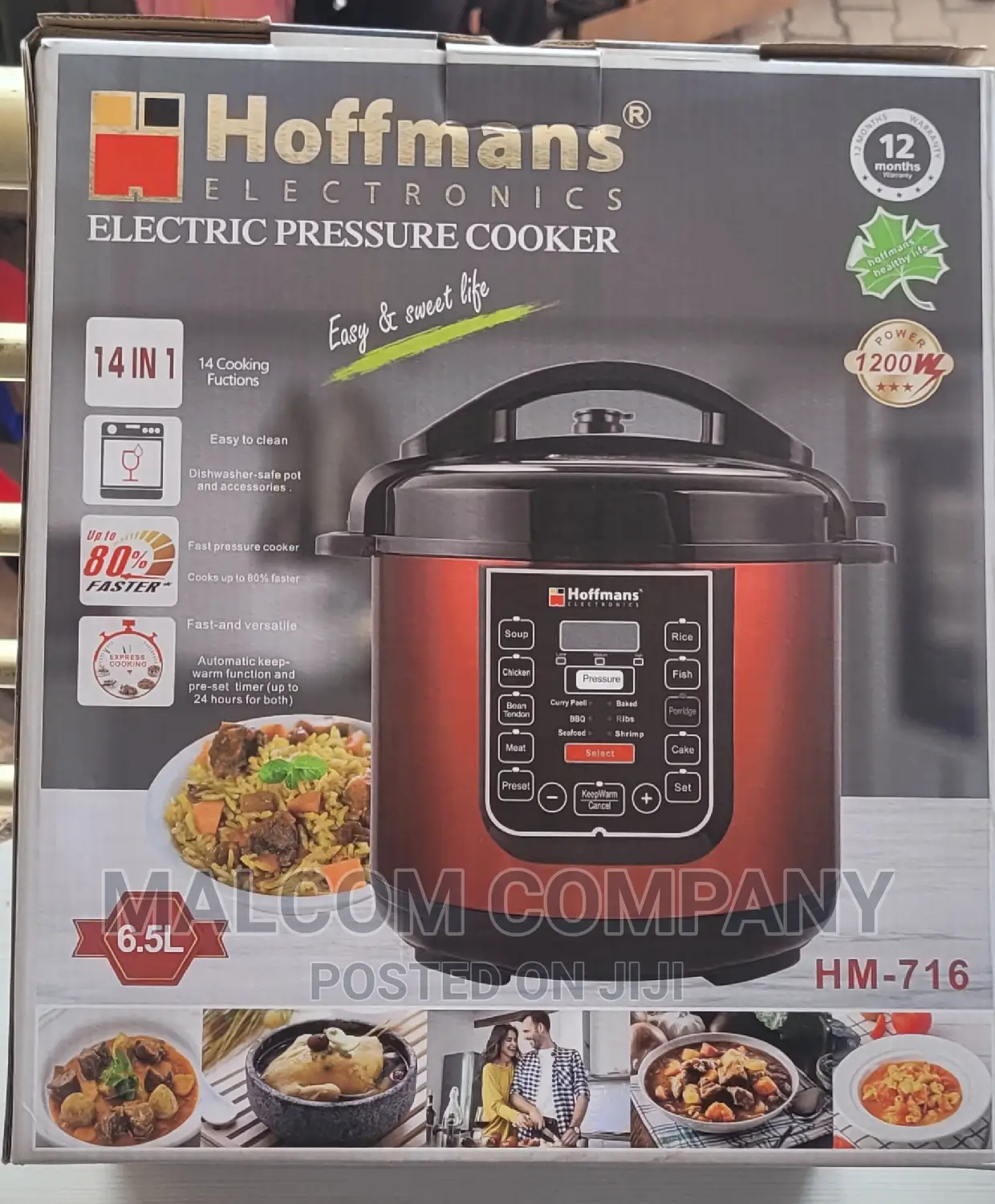 Hoffman Electric Pressure Cooker 6.5L Capacity
