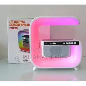 Multifunction G Shaped Light Wireless Charge Alarm Clock 15W