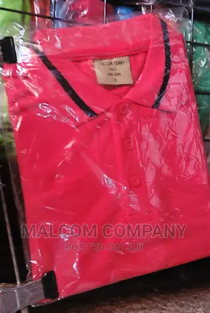 Red School Causal Collar Tshirts