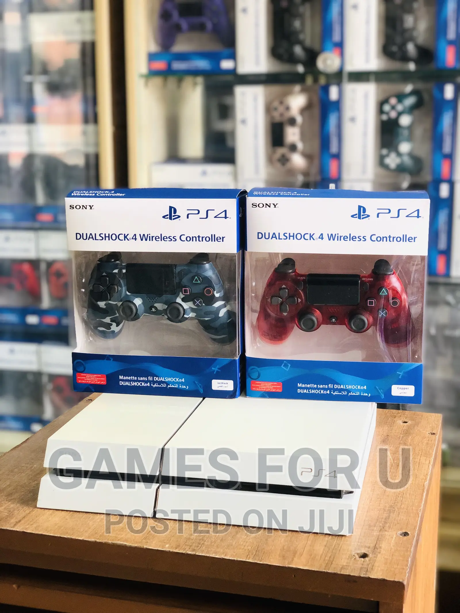 White Ps4 Standard With 2 Coloured Pads