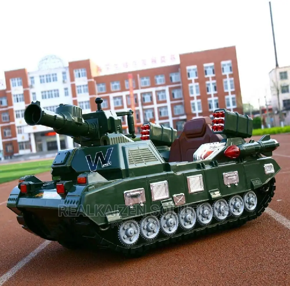 Kid 12V Ride on Electric Car Remote Control Green Army Tank