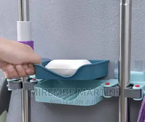 Wall Mounted Mop Holder With Soap Dish