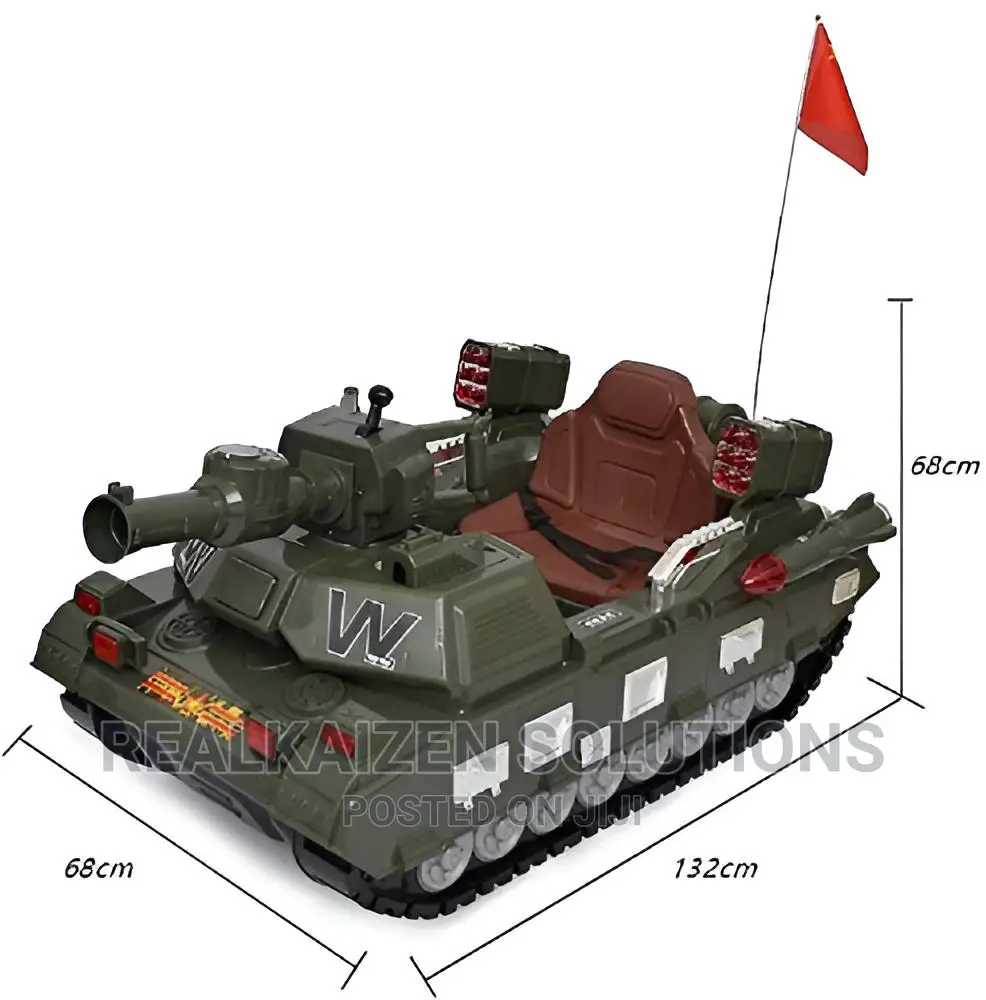 Kid 12V Ride on Electric Car Remote Control Green Army Tank