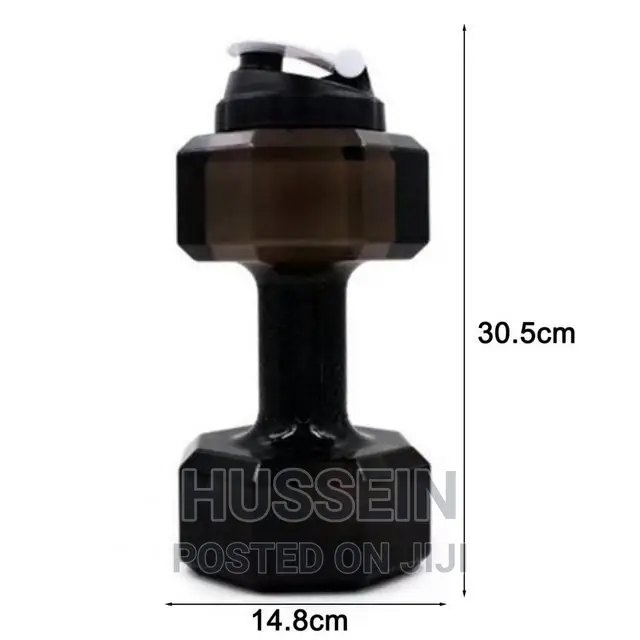 Dumbbells Shaped Plastic Big Gym Water Bottle 600ml