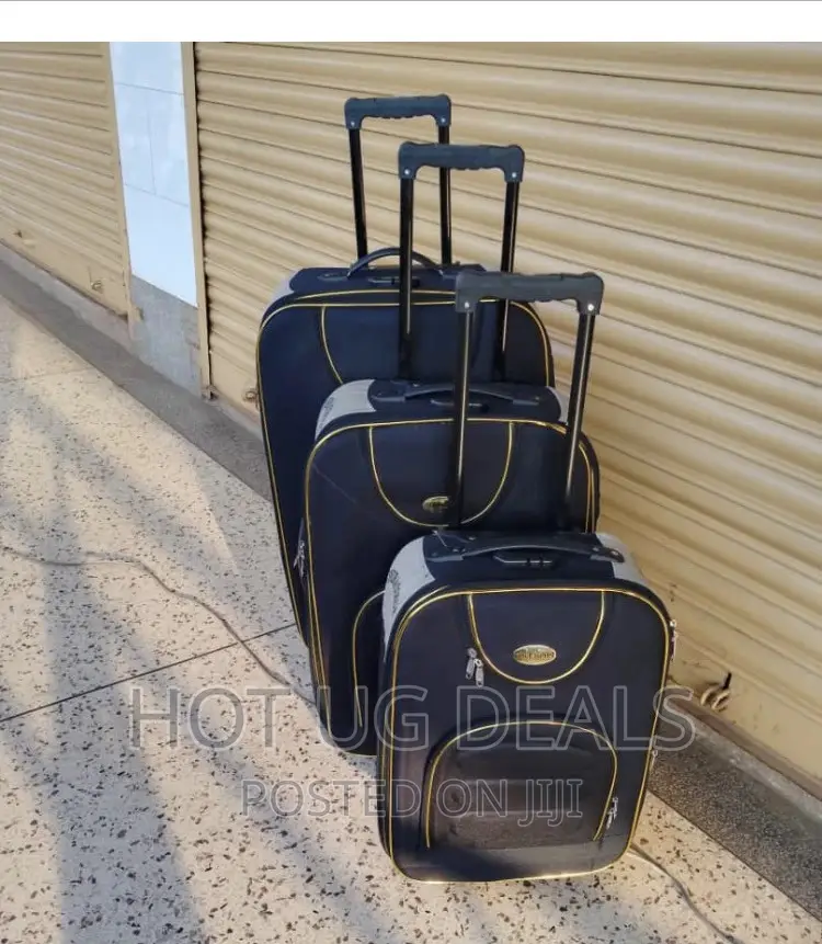 3pc Set Fashion Travel Suitcase Luguage Bag - Black