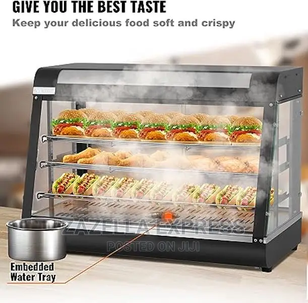 Commercial Food Warmer Display, 3 Tiers, 1200W Pizza Warmer