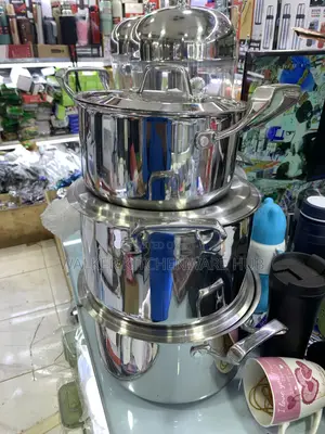 Heavy Stainless 3pc Set Cookware Serving Dishes