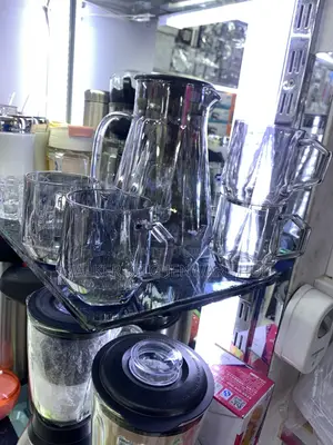 4 Tea Glass Cups With a Kettle Jug Set