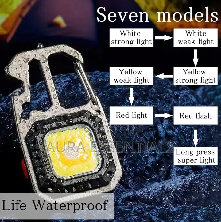 Rechargeable Multifunctional Keychain Light
