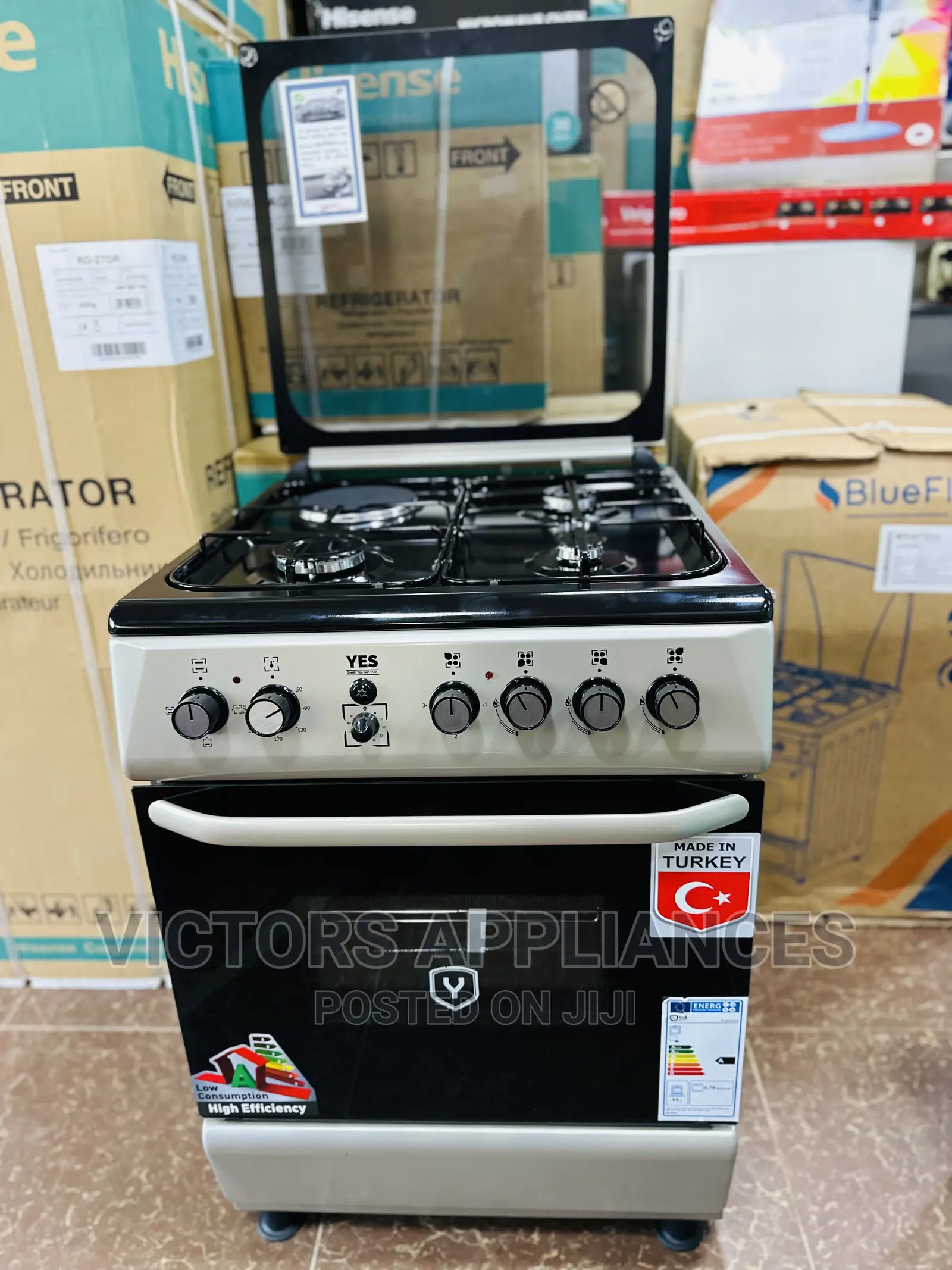 YES COOKER WITH 3gas and 1 Electric 60 by 60 Cm