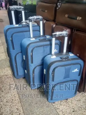 Full Set of Cloth Suitcases. 3bags.( Blue)