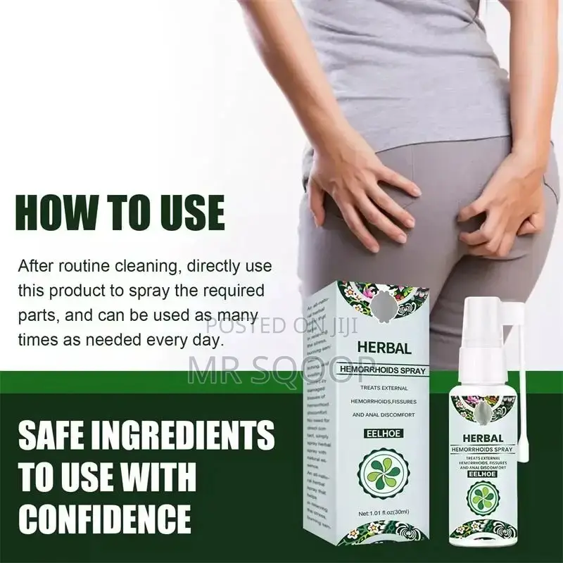 Herbal Hemorrhoids Spray for Piles, Anal Fissures Itching Relief