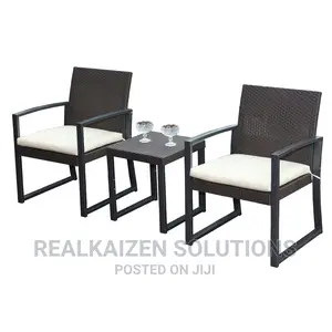 3pc Rattan Style Garden Bistro Set Armchairs Tea Table Set