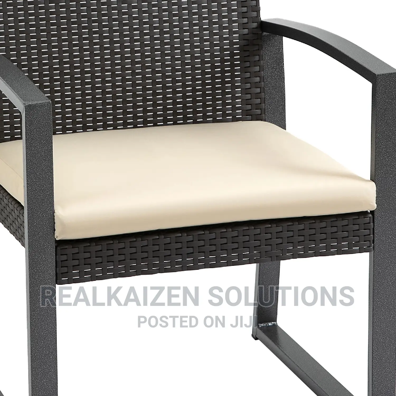 3pc Rattan Style Garden Bistro Set Armchairs Tea Table Set