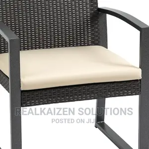 3pc Rattan Style Garden Bistro Set Armchairs Tea Table Set