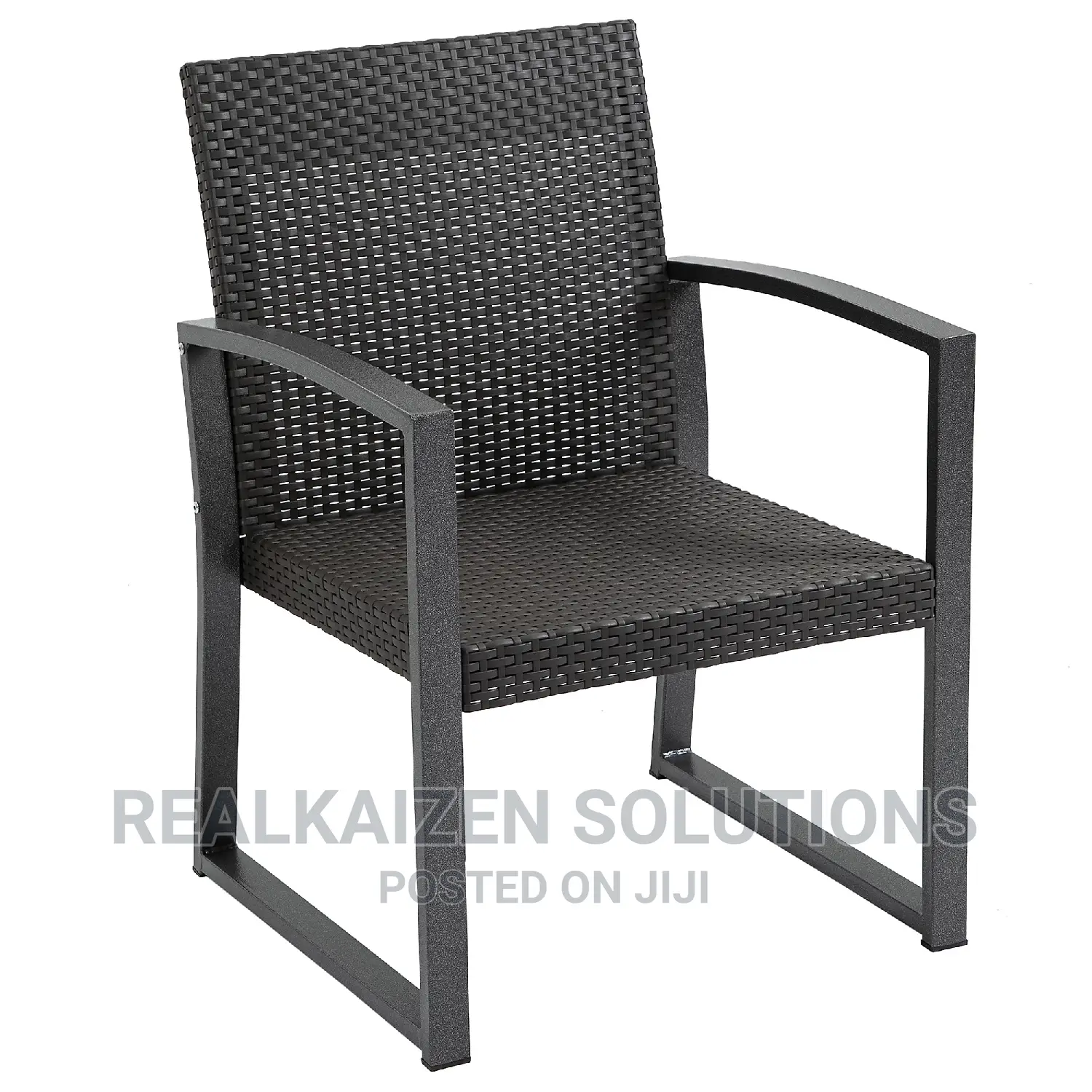 3pc Rattan Style Garden Bistro Set Armchairs Tea Table Set
