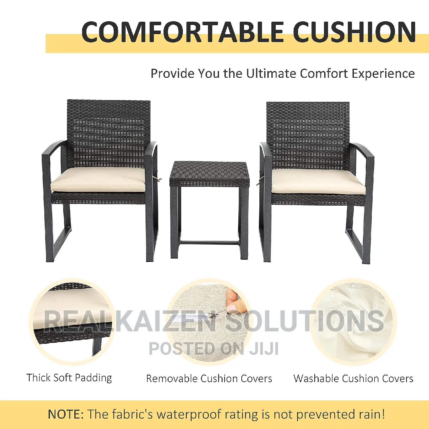 3pc Rattan Style Garden Bistro Set Armchairs Tea Table Set