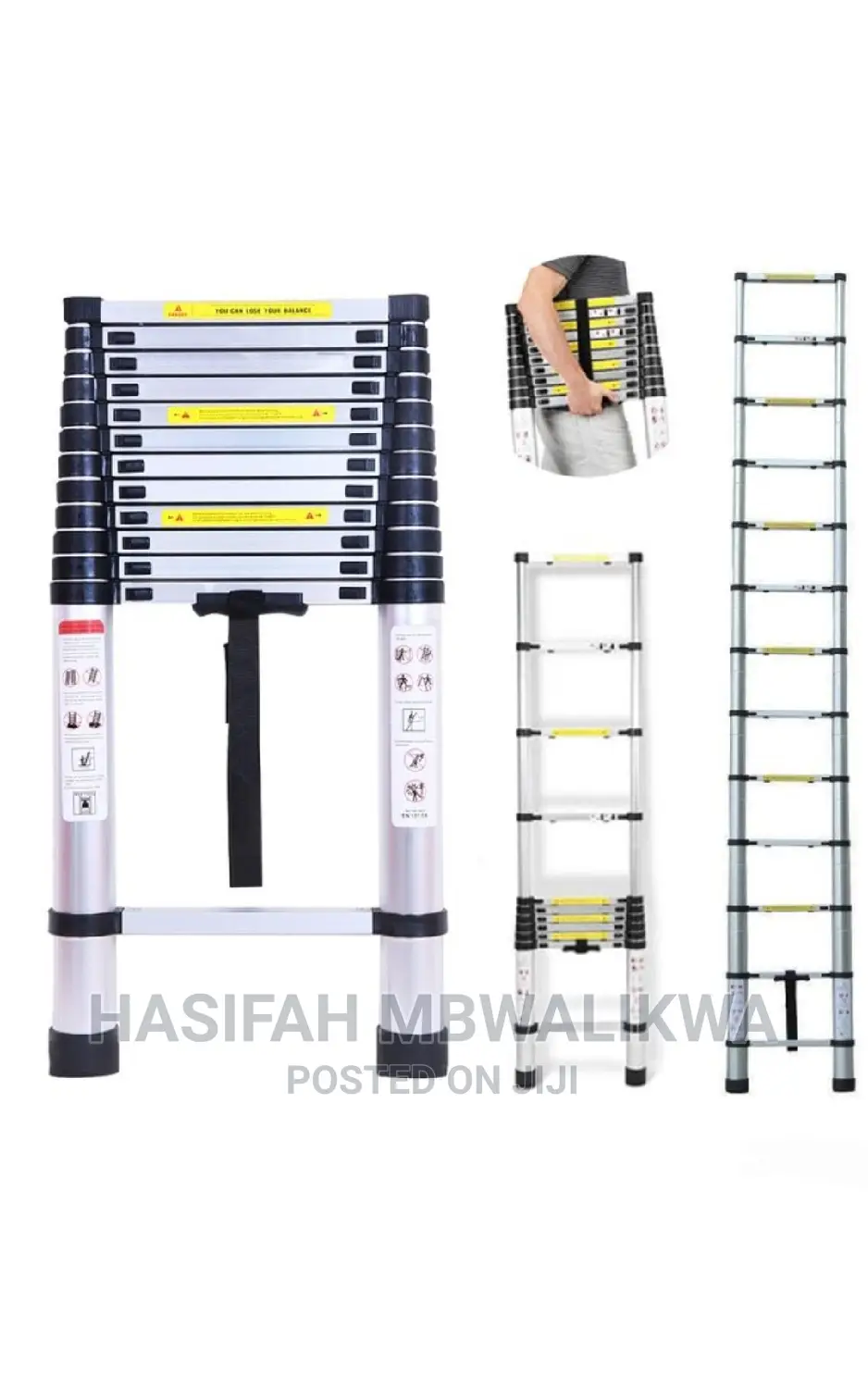 Aluminium Telescopic Extension Ladder 13 Steps- (3.8m)