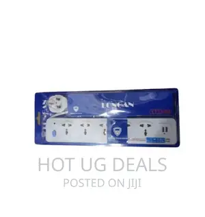 Logan 5 Way Heavy Duty 2 Usb Extension Cable Socket - White