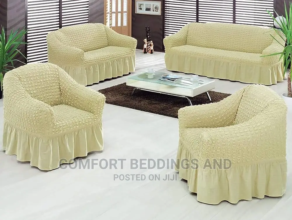 Turkish Elastic Sofa Covers Cream