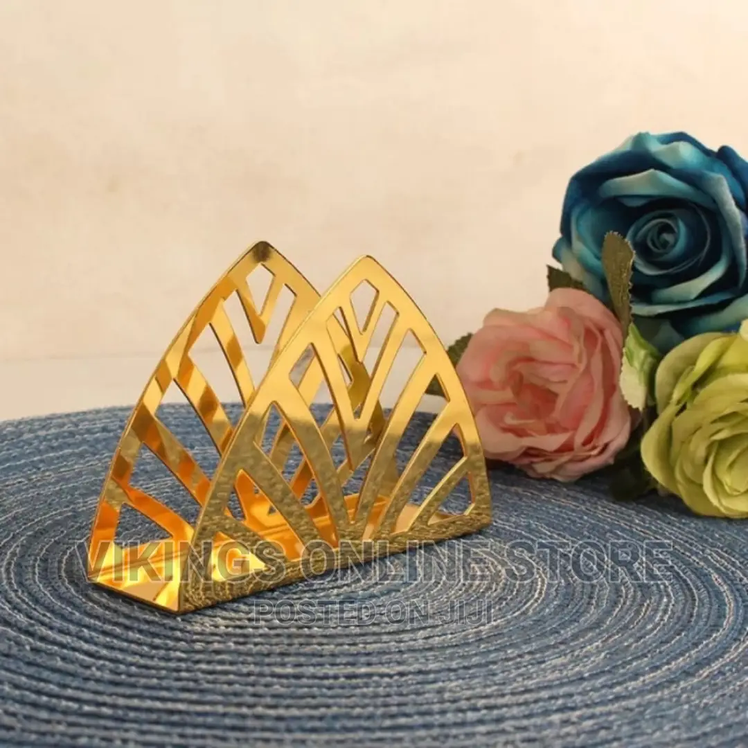 Stainless Steel Napkin Holder, Golden
