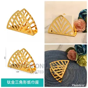 Stainless Steel Napkin Holder, Golden