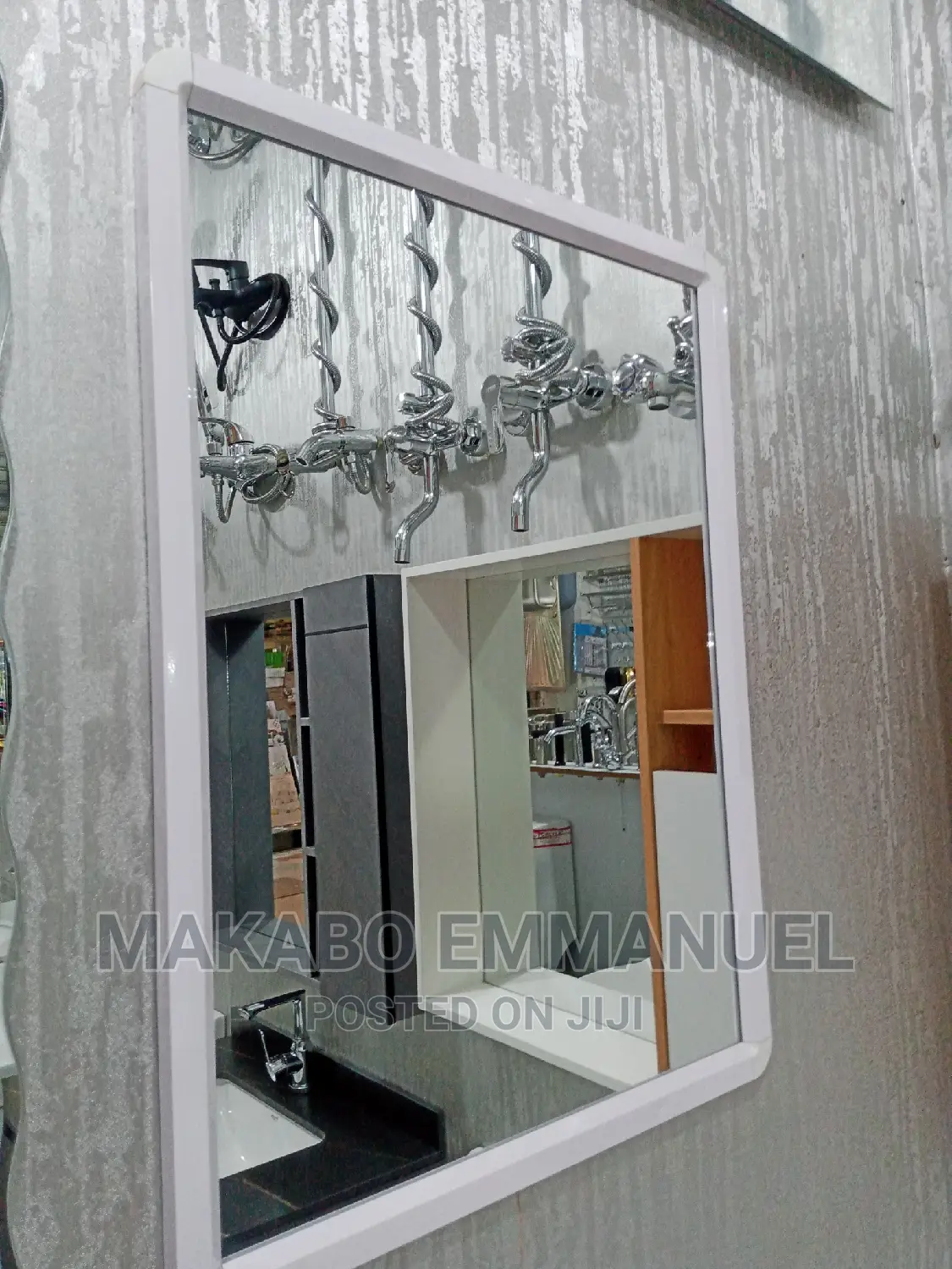 White Aluminum Framed Mirror