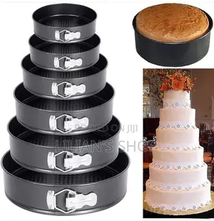 6 Pieces Leakproof Round Cake Moulding Pans
