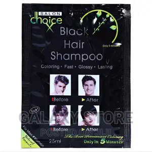 Saloon Hair Coloring Shampoo Set of 10, Black, 250 Ml