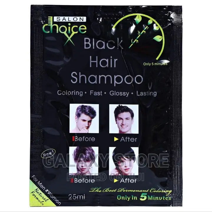 Saloon Hair Coloring Shampoo Set of 10, Black, 250 Ml